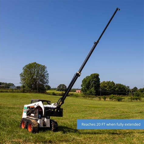 skid steer extended boom attachment|skid steer with telescopic boom.